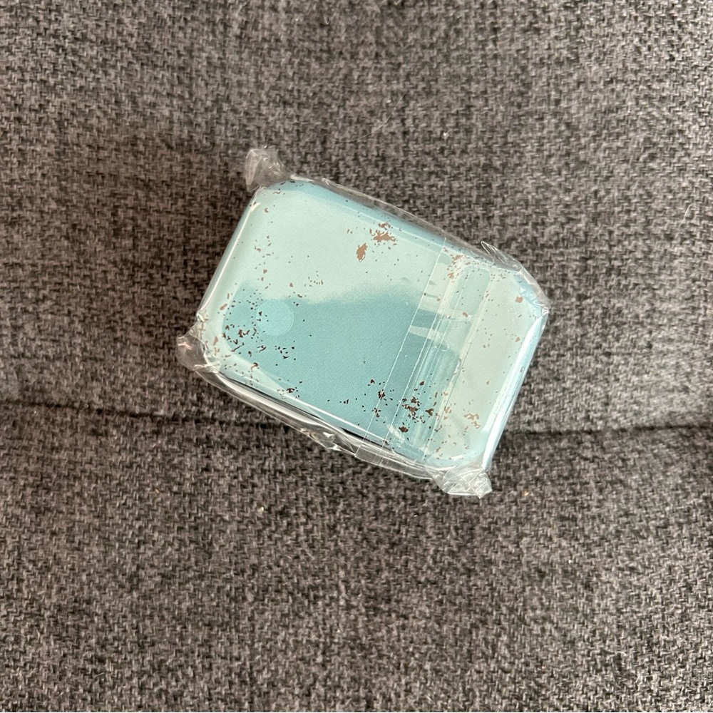 “CHOCOLATE Cake $1.75 DELICIOUS” Mini Travel Tin, Pill, Jewelry Gift Box, Blue - Picture 4 of 17